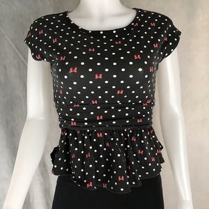 Disney Parks Minnie Mouse Peplum Trendy Bl…